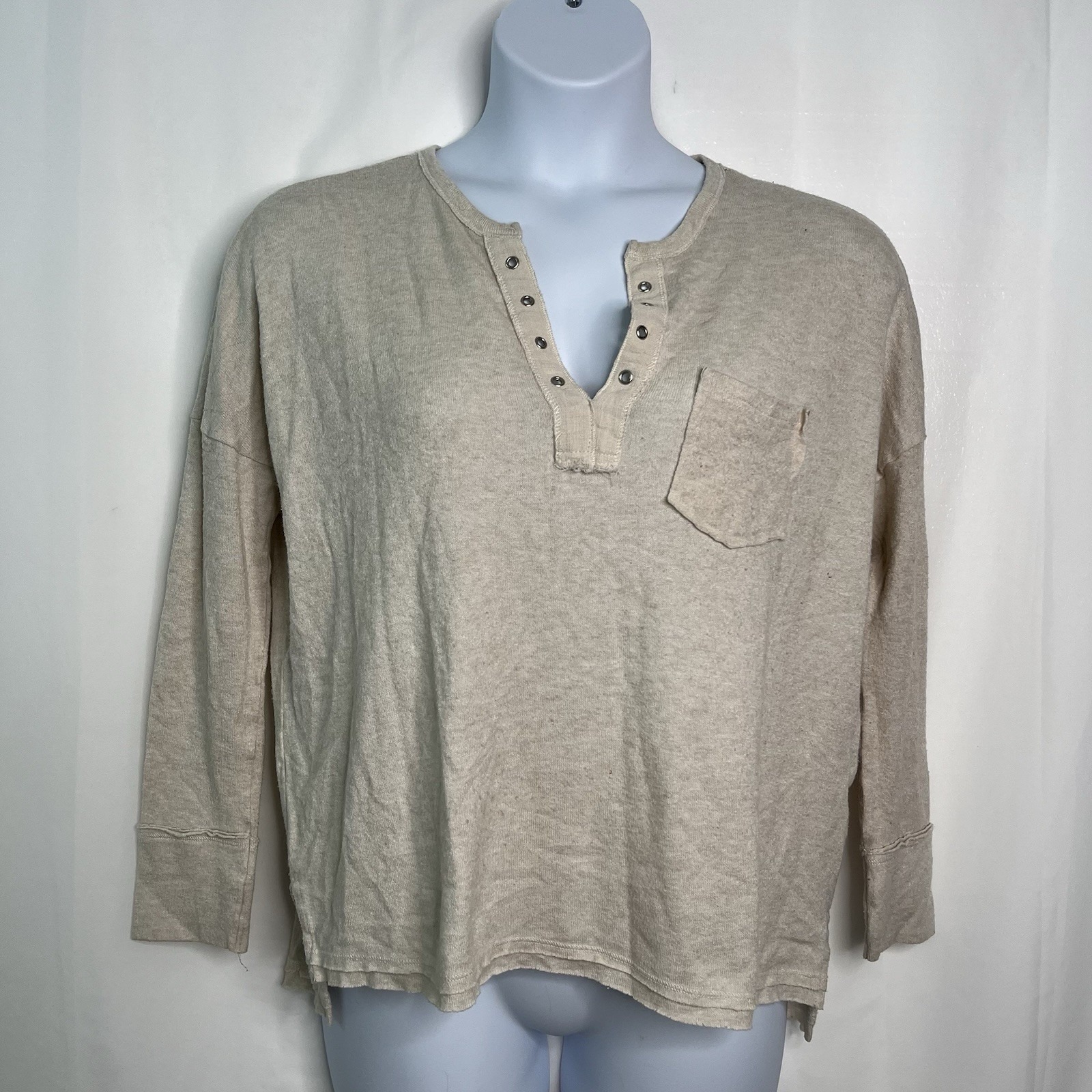 In Loom Women's Peasant Top Sz M Soft Tunic Boho Cottagecore V Neck